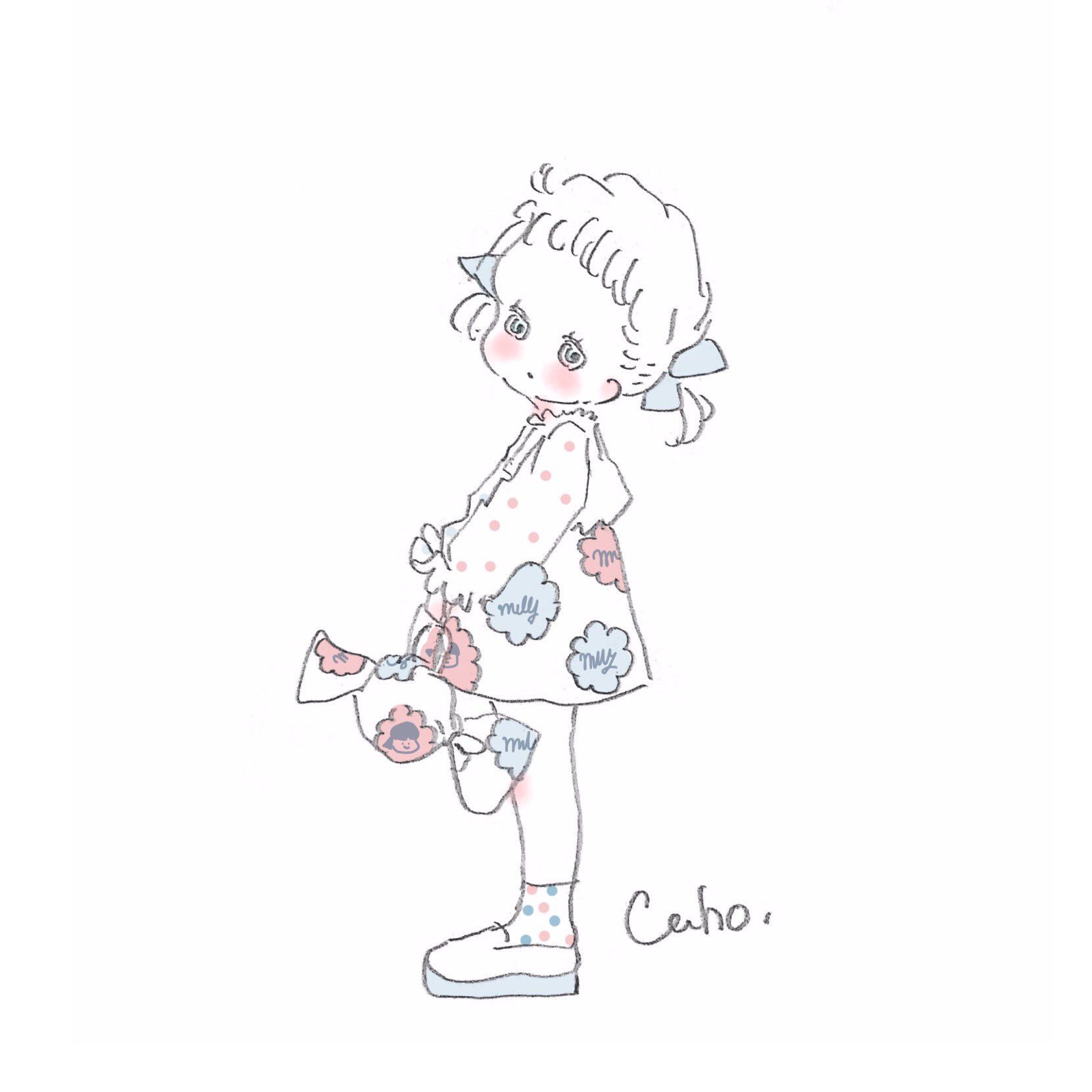 CAHO イラスト ゆるカワ女の子 Smartphone